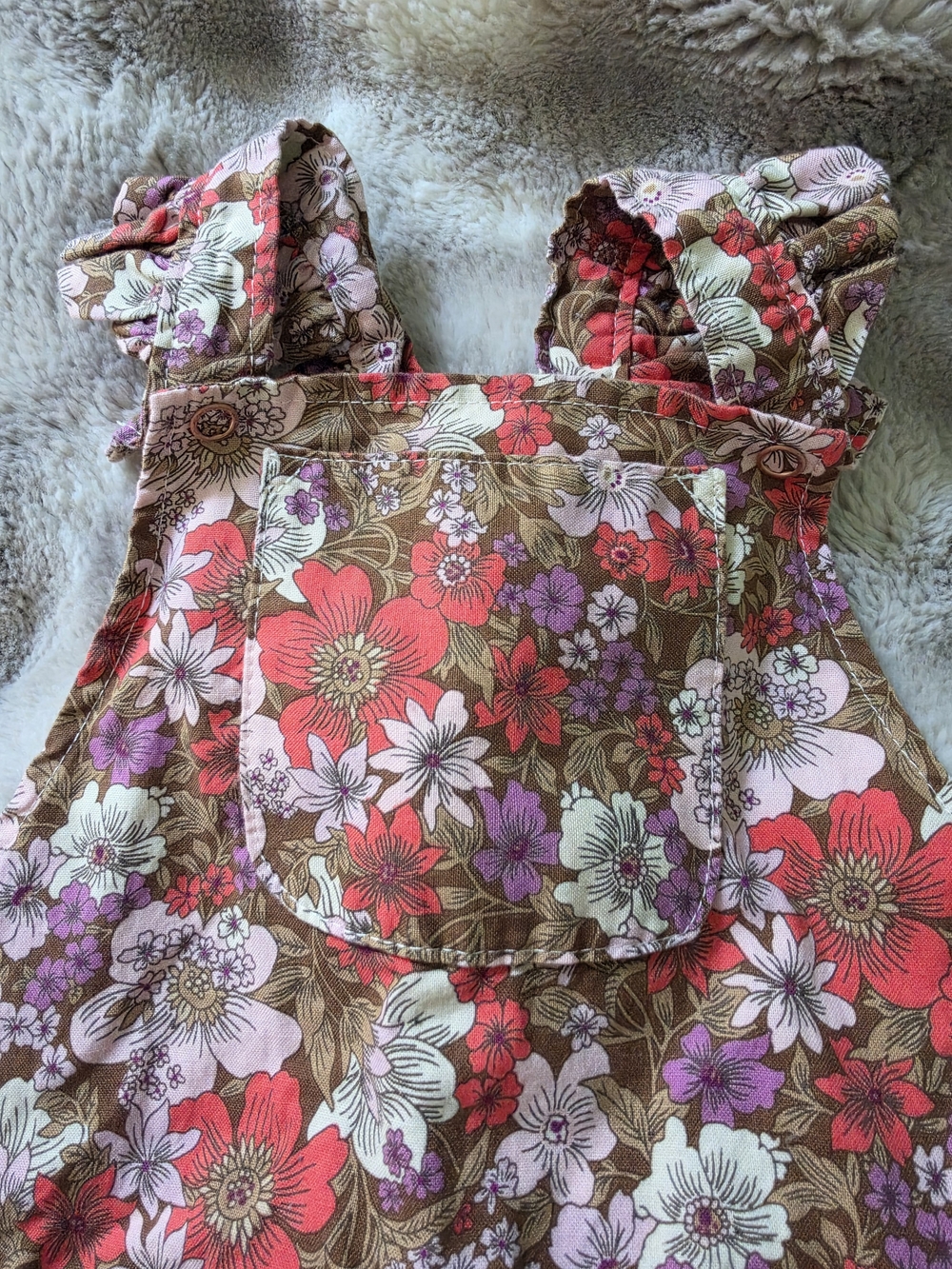 Nest & Nurture Canadian Brand Floral Overalls Size 3T